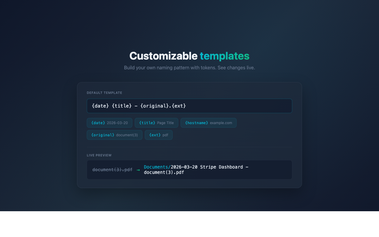 Template builder with variables and live preview